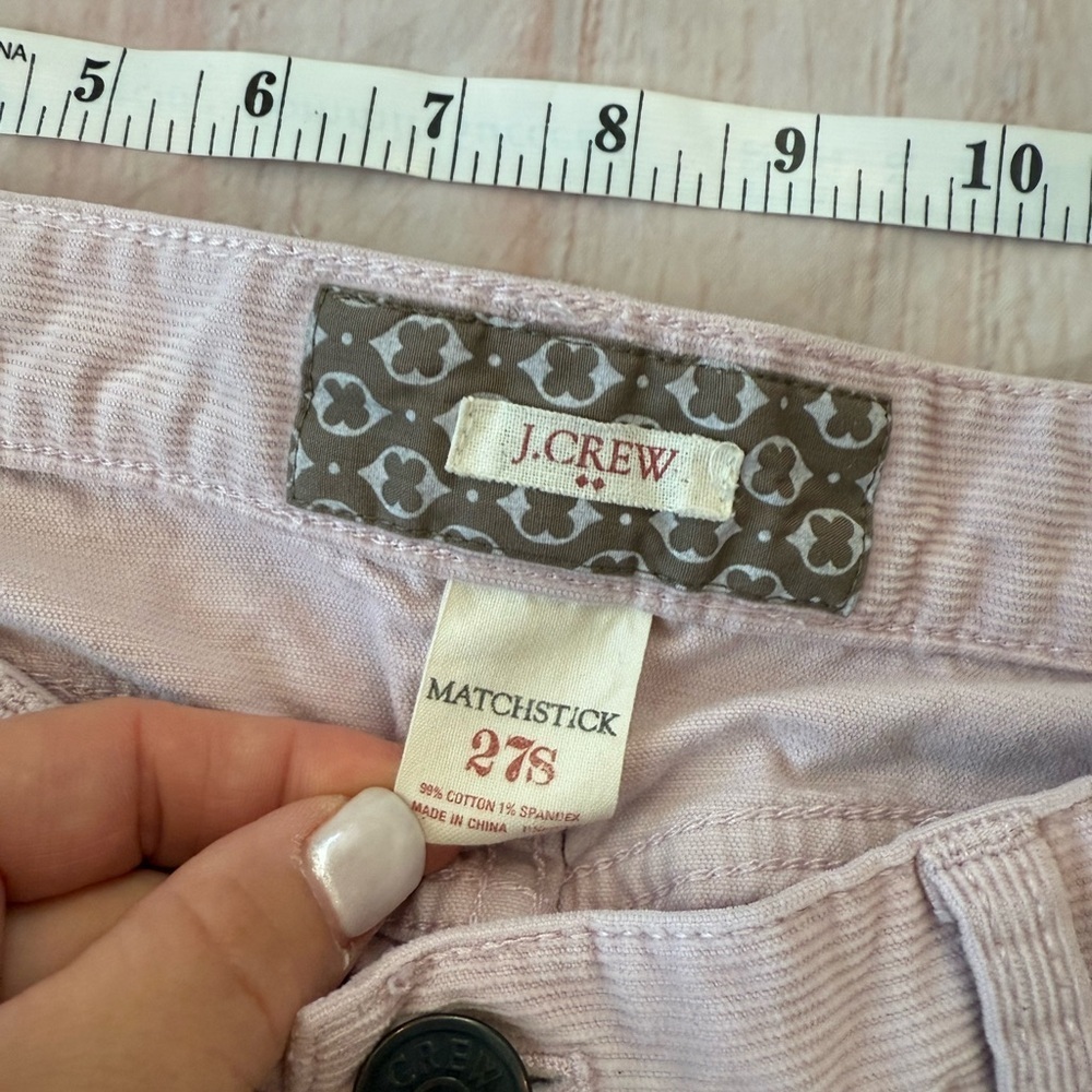 J. Crew Soft Pink Matchstick Straight Cut Corduroy Pants Size 27S Woman’s - Picture 8 of 9